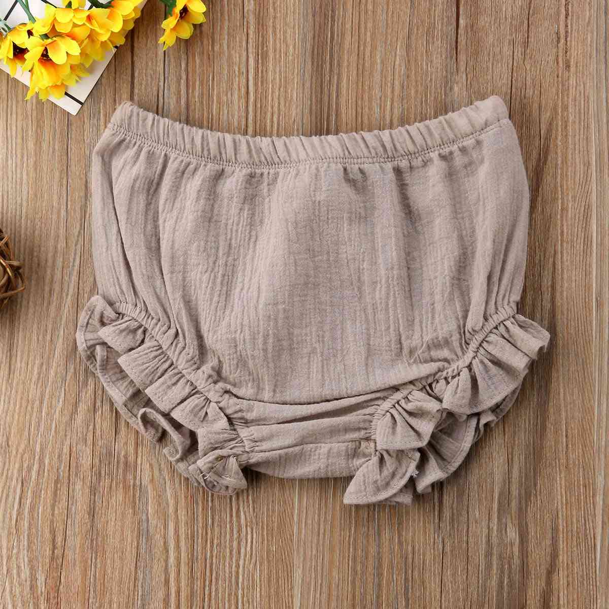 Infant Baby Boy Girl Ruffles Shorts, Cotton Nappy Diaper Covers Cute Panties