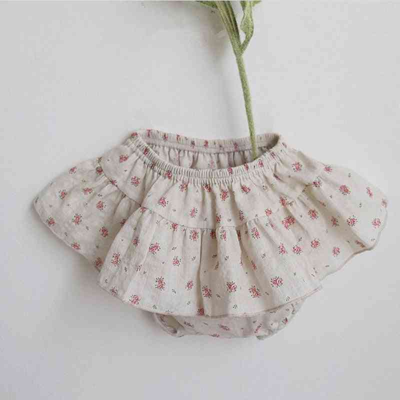 Kesän pikkulasten vaatteet kukka painetut vauva tytöt söpö shortsit röyhelö puuvilla lasten hame shortsit