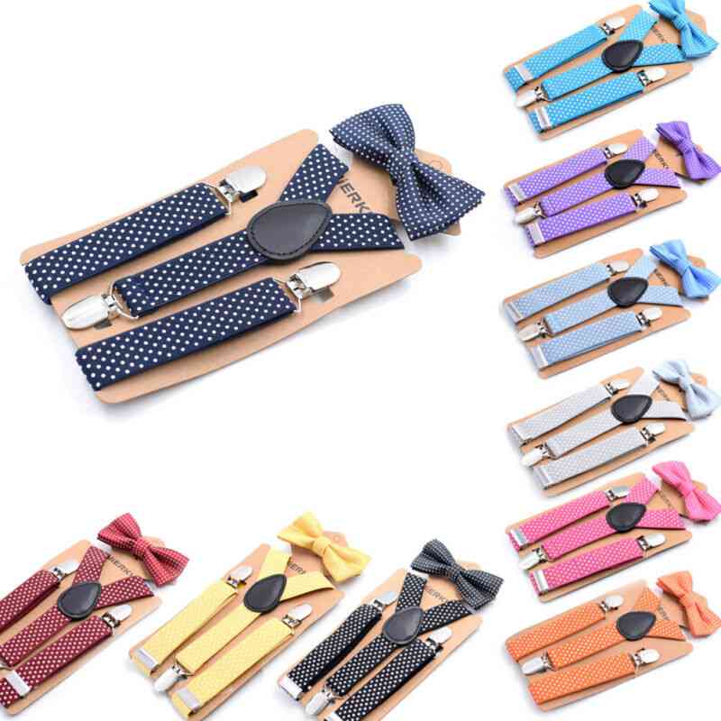Causal Suspender And Clip Bow Tie