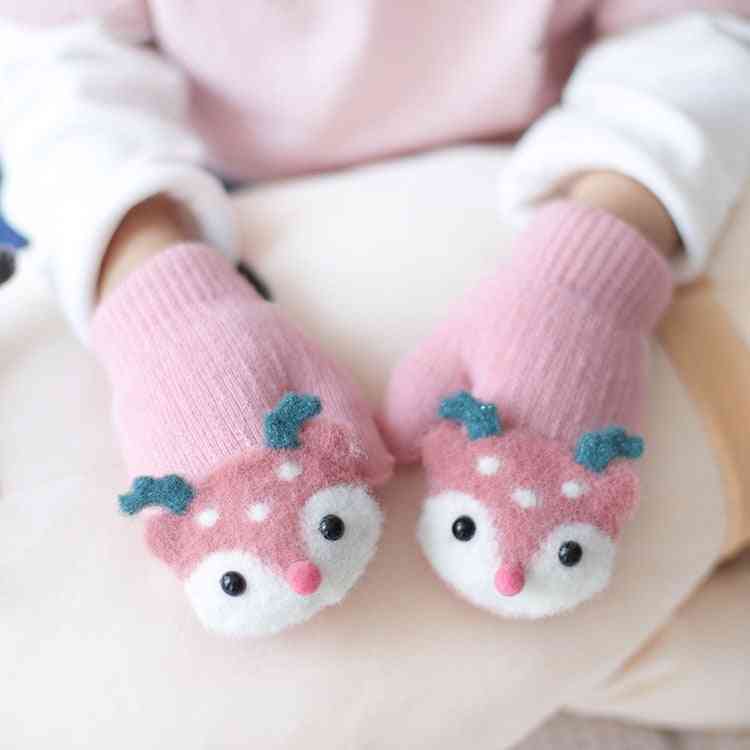 Luvas de bebê com som, lã tricotada de inverno, manter os dedos aquecidos