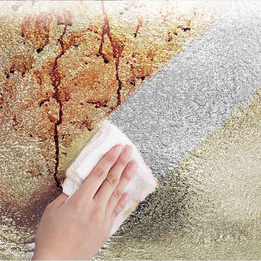 Oil-proof , Waterproof, Self Adhesive Pvc Wallpaper For Kitchen-peel And Stick