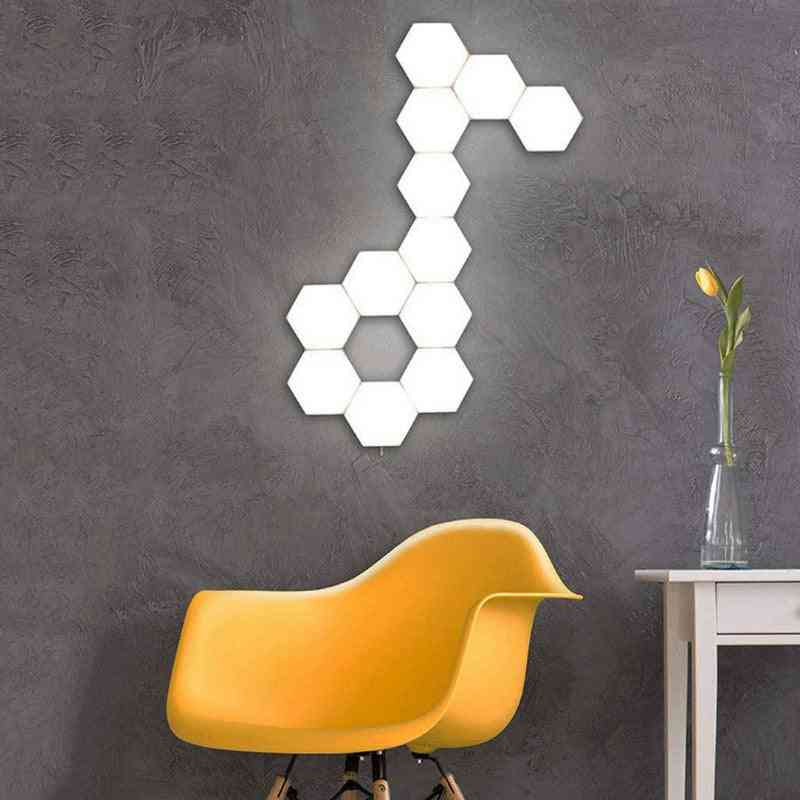 Green Led Honeycomb Quantum Hexagon, Wall Lamp With Touch Sensitive