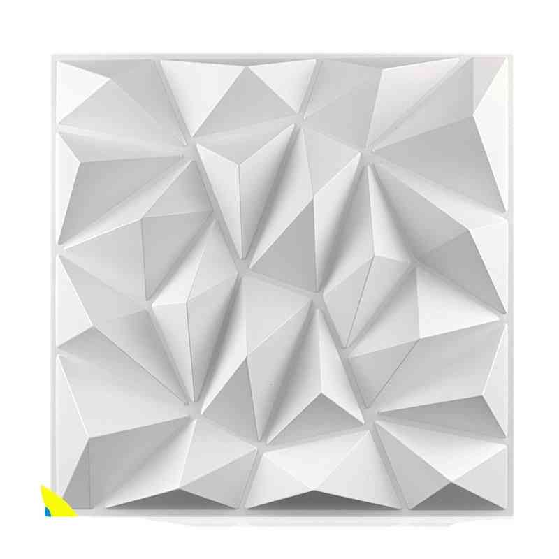 12pcs / lot 50x50cm decoración de panel de pared 3d - blanco brillante