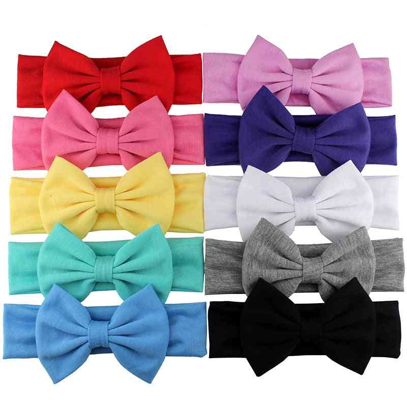 Elastic Bowknot Design-cotton Hair Band For Baby