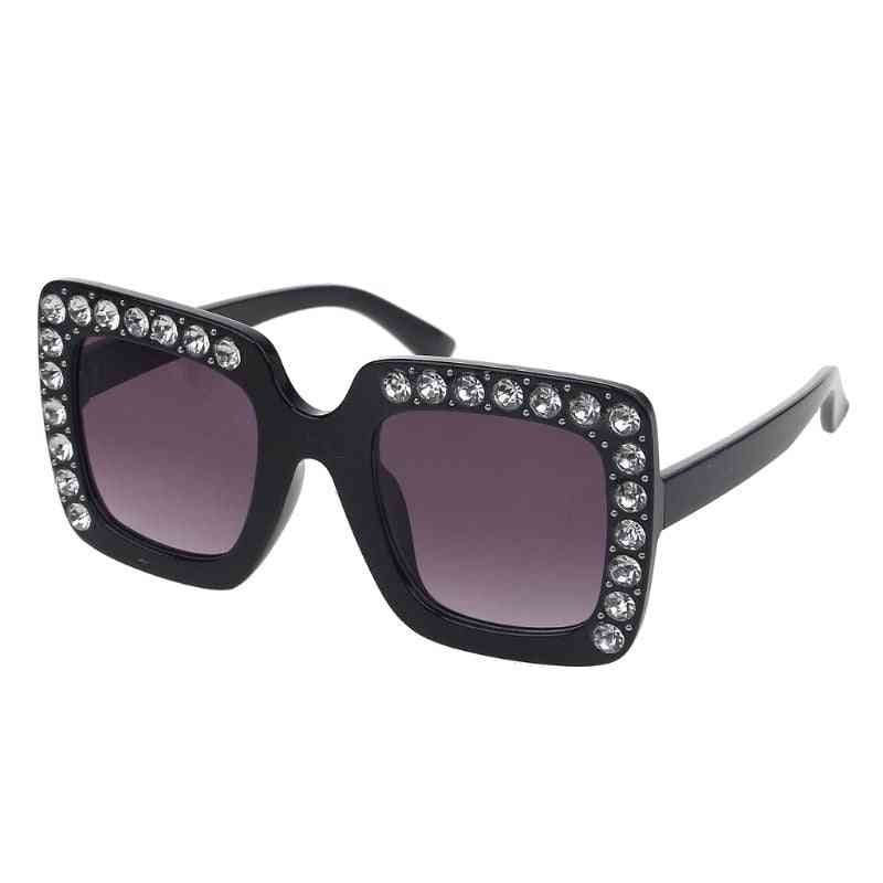 Luxus Strass quadratische Sonnenbrille