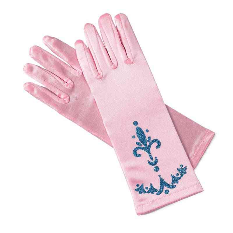 брокатен дълъг пръст, отпечатани момичешки ръкавици Елза