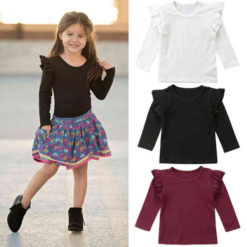 Casual Cute Floral Shape, Cotton Long Sleeve Top For Baby