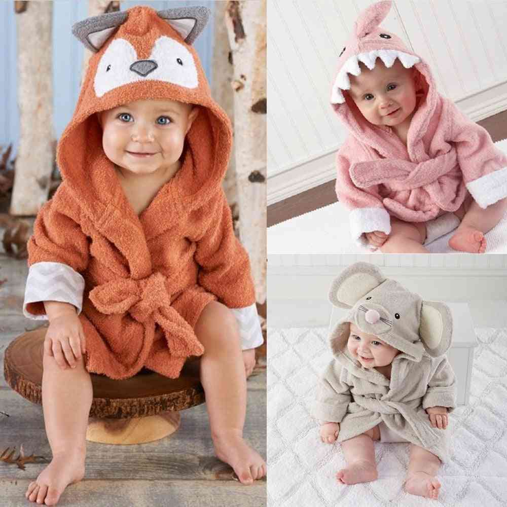 Hooded Bathrobe Cute Animals Design - Soft Pyjama Sleepwear For Baby