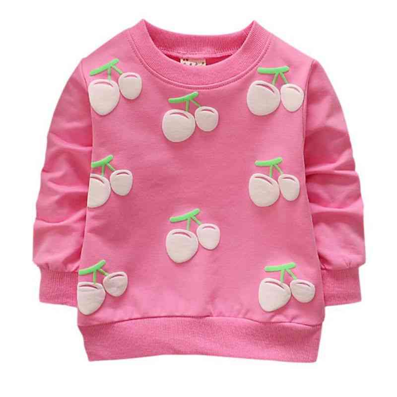 Long Sleeves And Cherry Printed Cute Sweatshirts