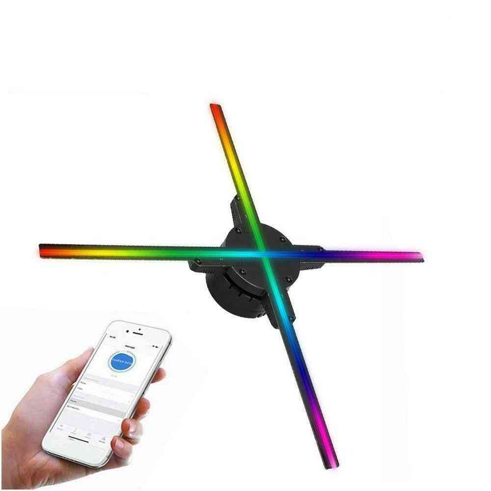 Wifi 3d Hologram Projector Fan 638 Led Holographic Imaging Lamp   With 16g Tf