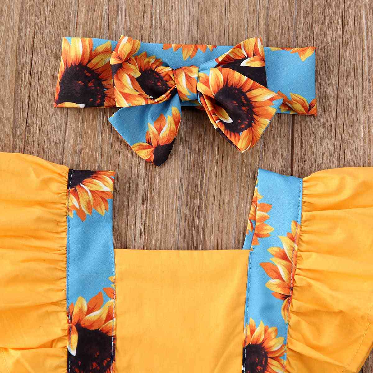 Moda verão recém-nascidos crianças bebês meninas roupas roupas macacão diário flor macacão tiara
