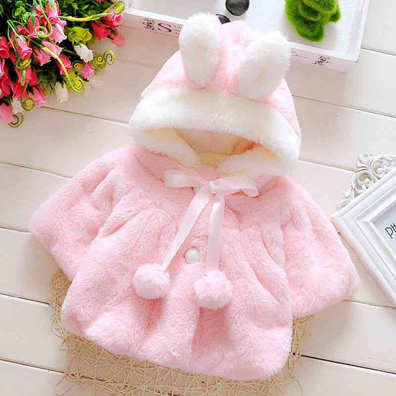 Talvi vauva tyttö päällysvaatteet viitta takki vastasyntynyt söpö kani korvat turkis lämmin takki vaatteet lasten vaatteet