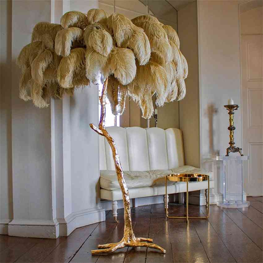 Modern Luxury Ostrich Feather Floor Lamp