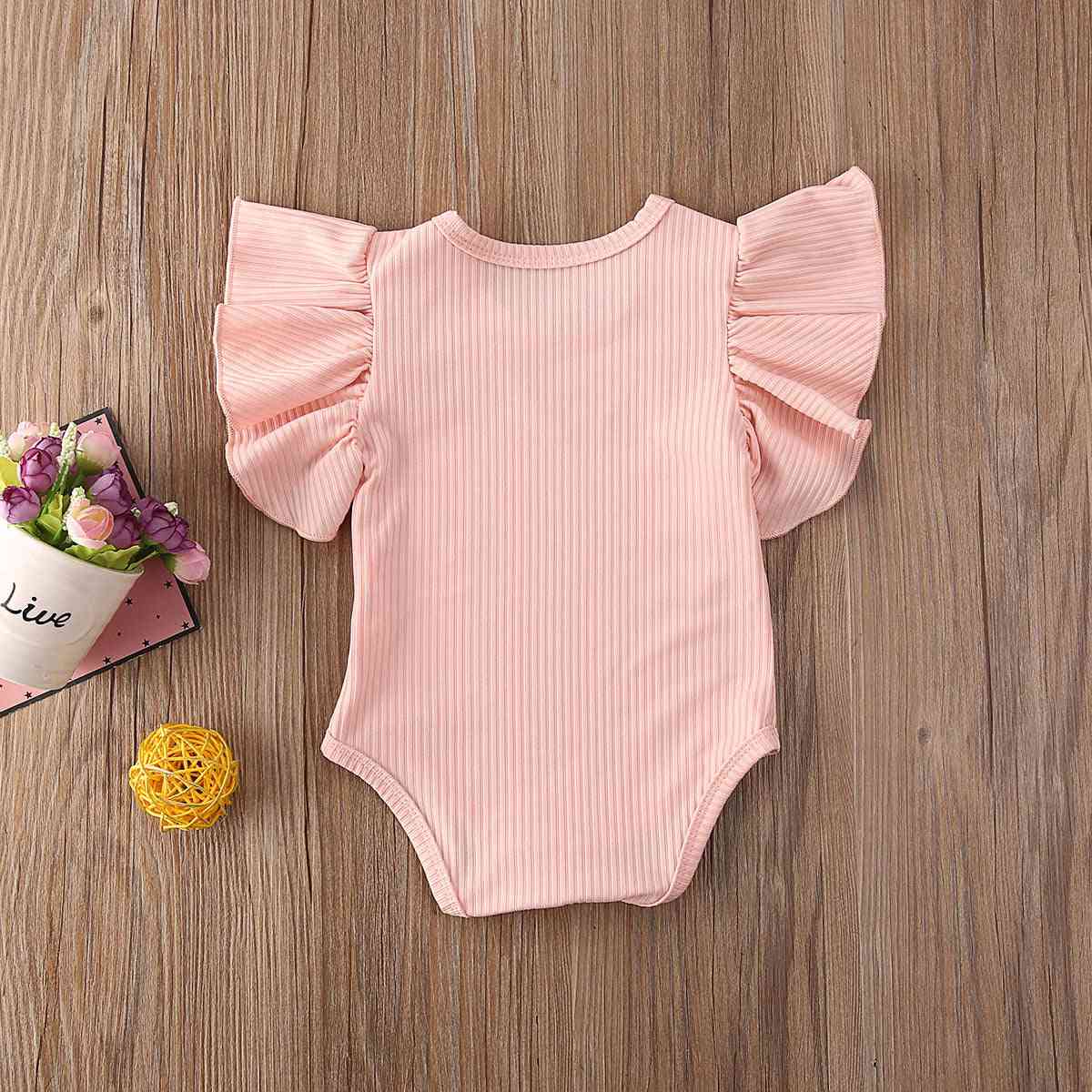 Newborn Baby Girl Cotton Jumpsuit / Bodysuit Short Sleeve Clothes Set