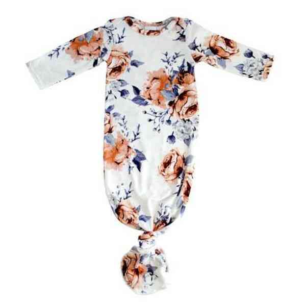 Pigiama floreale degli indumenti da notte della neonata, vestaglia abiti in cotone 0-24 m (neonato)