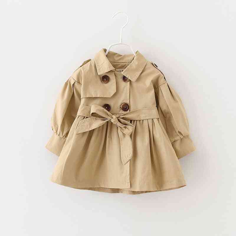 Dětský kabát casaco, jarní jasová příkopová dvojitá větrovka pro dívčí bundu