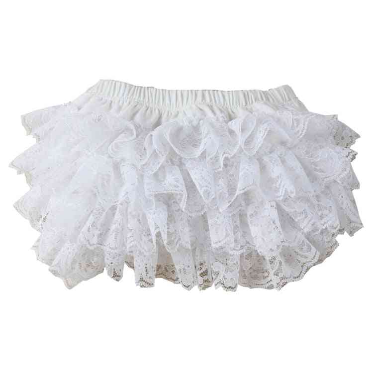 Søde hvide farveblonder, små piger flæser shorts med 3 størrelser bomuldsundertøj bukser bleebetræk - lyserød / lille 0-6 måneder