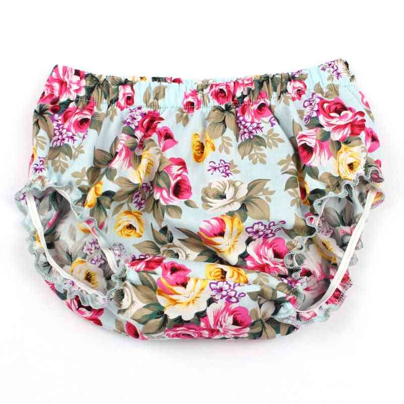 Baby Floral Cotton Bloomers- Little Girl Pp Shorts
