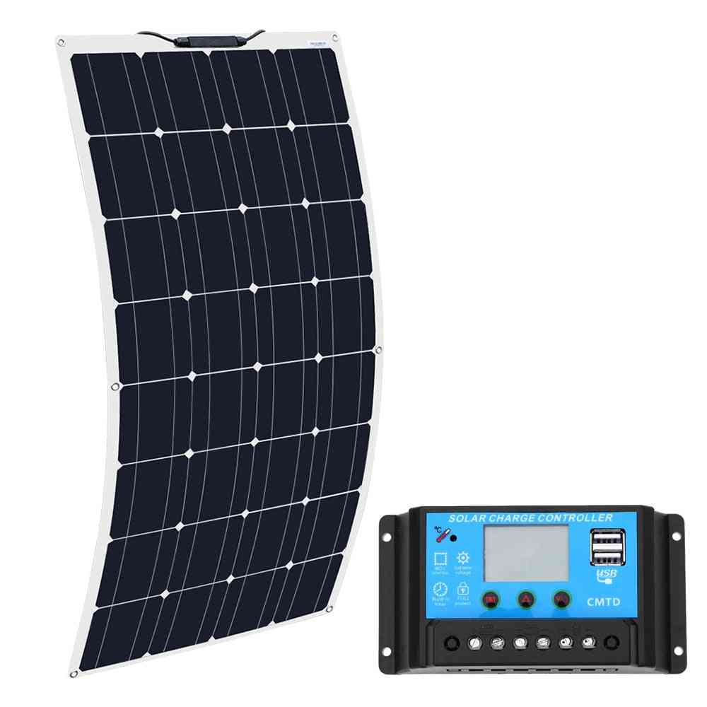 Panneau solaire flexible 100 W - Kit 12V 100 Watt 120W 200W pour bateau à cabine caravane et chargeur de batterie 12V