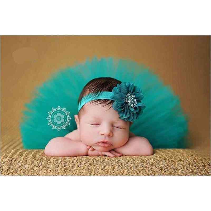 Baby Girl Tutu Skirt And Flower Headband Photography Fluffy