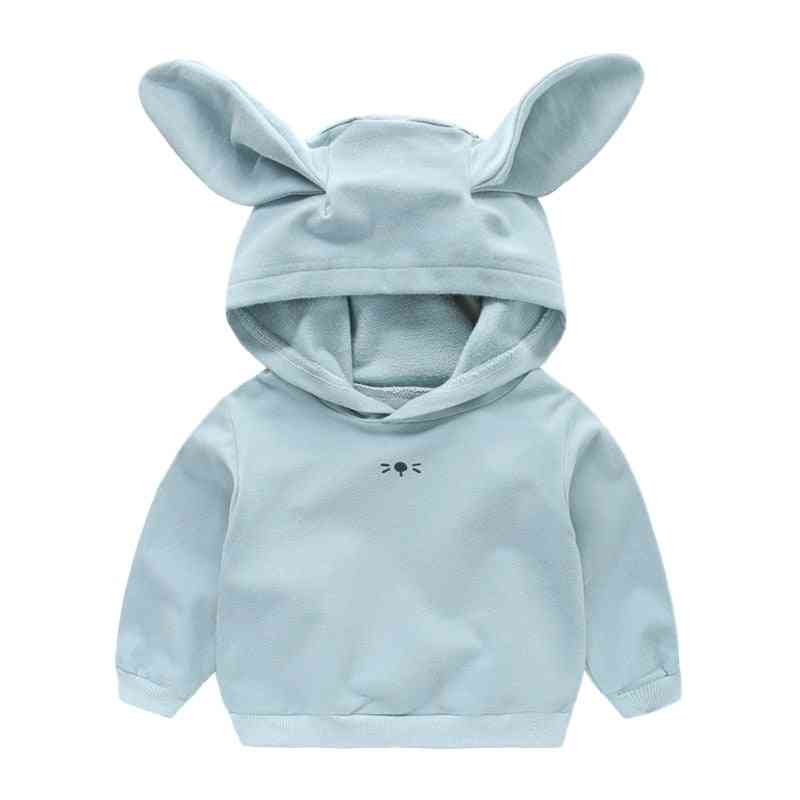 Nyfødt baby baby pige hættetrøje afslappet jakke / frakke til dreng / piger med kanin øre-efterår forår tøj sportstøj - beige-771 / 9m