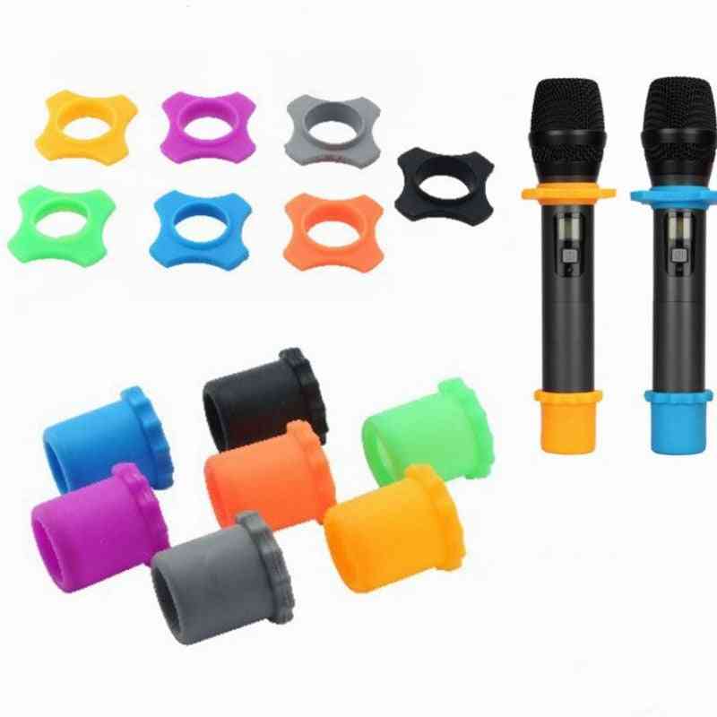 1 Set Silicone Microphone Skidproof Case - Mic Anti Slip Ring Ktv Replacement