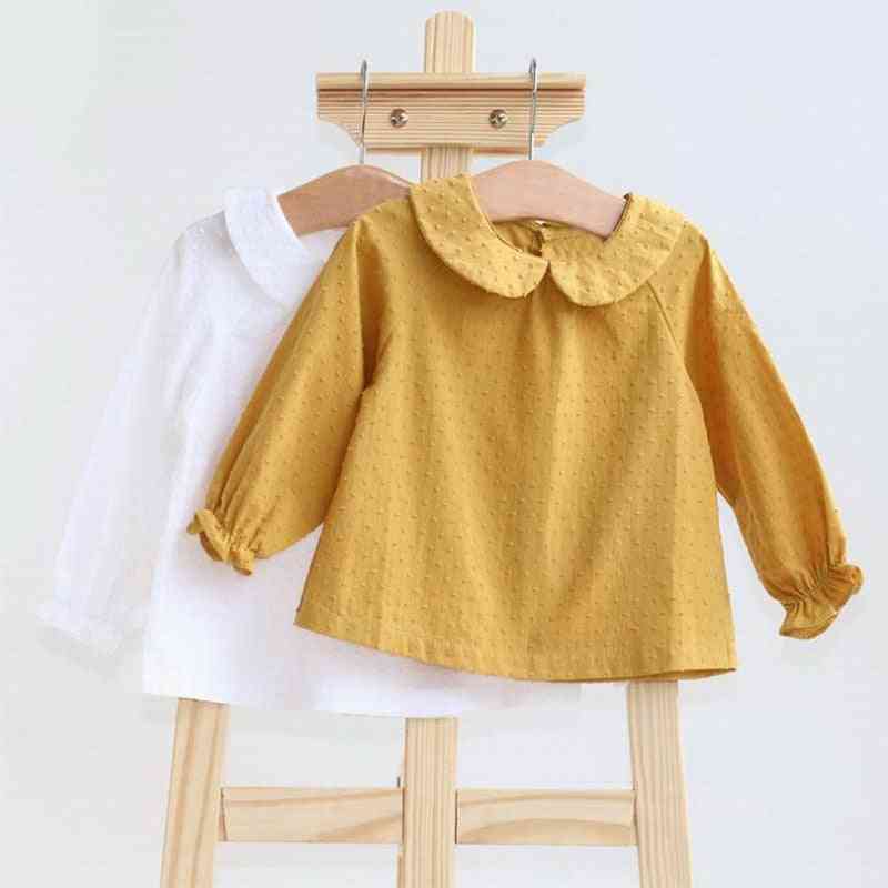 Baby Girl Shirts Top Cotton Long Sleeve Soft Newborn Buttons Clothes