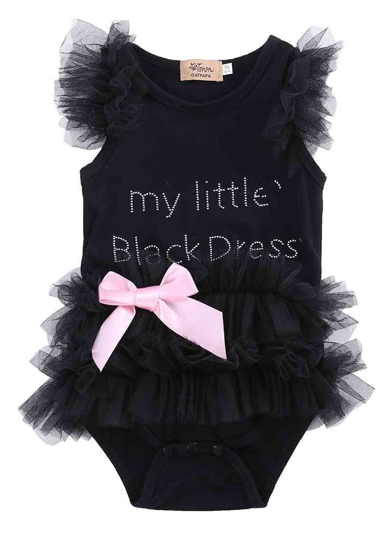 Body bébé fille nouveau-né - dentelle brodée à la mode ma petite robe, Body bébé lettre