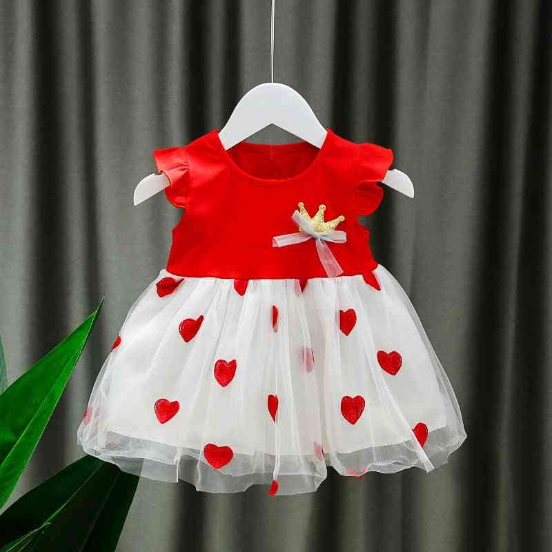 Nyfödd tjejklänning för tjej 1 år födelsedagsklänning - söt prinsessabarnklänning, spädbarnkläder småbarnsklänningar