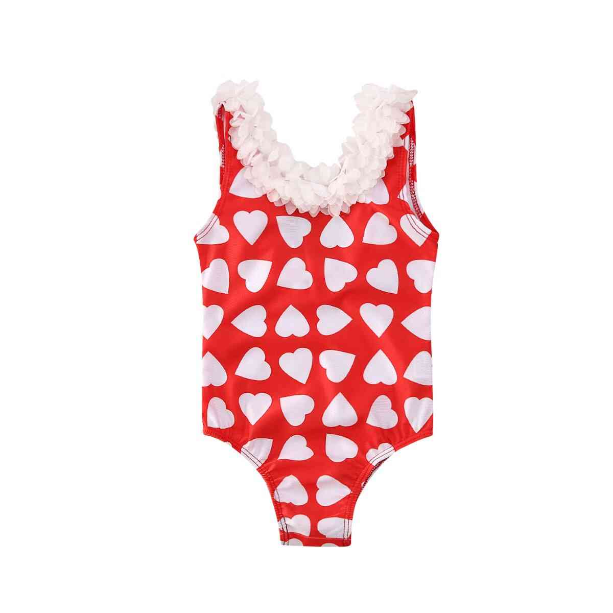 Mode enfant en bas âge infantile bébé enfants filles maillot de bain floral-coeur imprimé mignon maillot de bain bikini