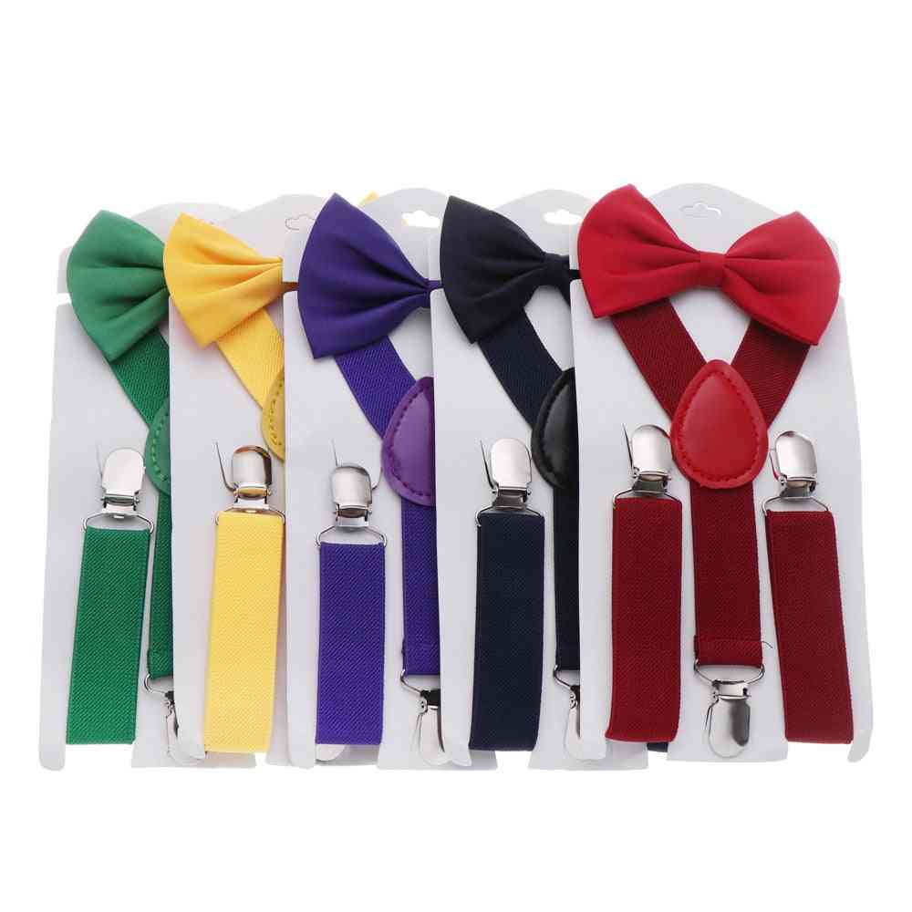 Adjustable Elastic Suspenders And Bow Tie For