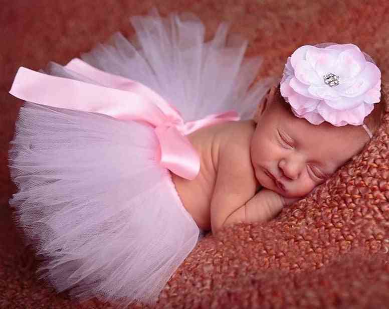 Prekrasna suknja za bebe sa cvjetnim vrpcom za glavu, modni rekvizit za fotografije za novorođenče