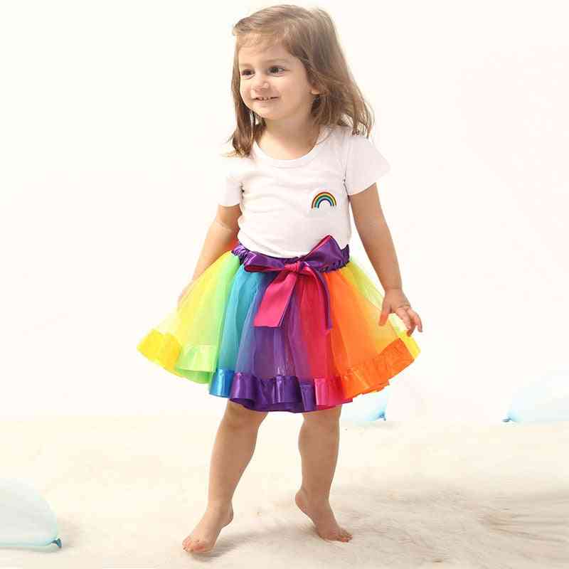 пола бебе момичета дъга тюл детски дрехи 0-2 годишни деца цветни бални рокли дрехи коледно облекло