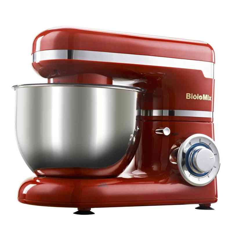 1200W 4L rustfritt stål bolle kjøkken mat stativblander, eggvisp blender kake deig brødblander maker maskin - 220-240V rød EU