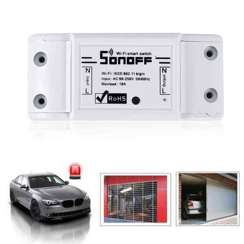 Sonoff basic smart home wifi, switch diy app wireless remote, switch light 220v / timer with google home alexa