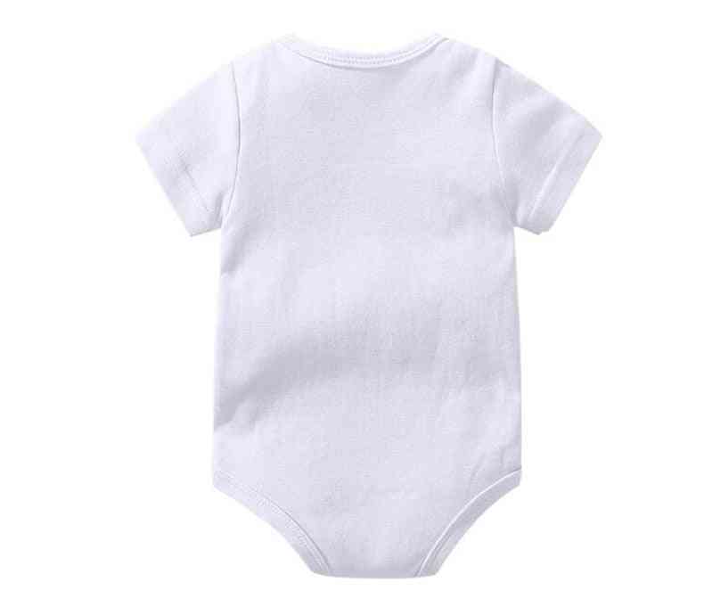 Baby Creeper Baby Rompers Short Sleeve Clothing, Pure Cotton Soft White