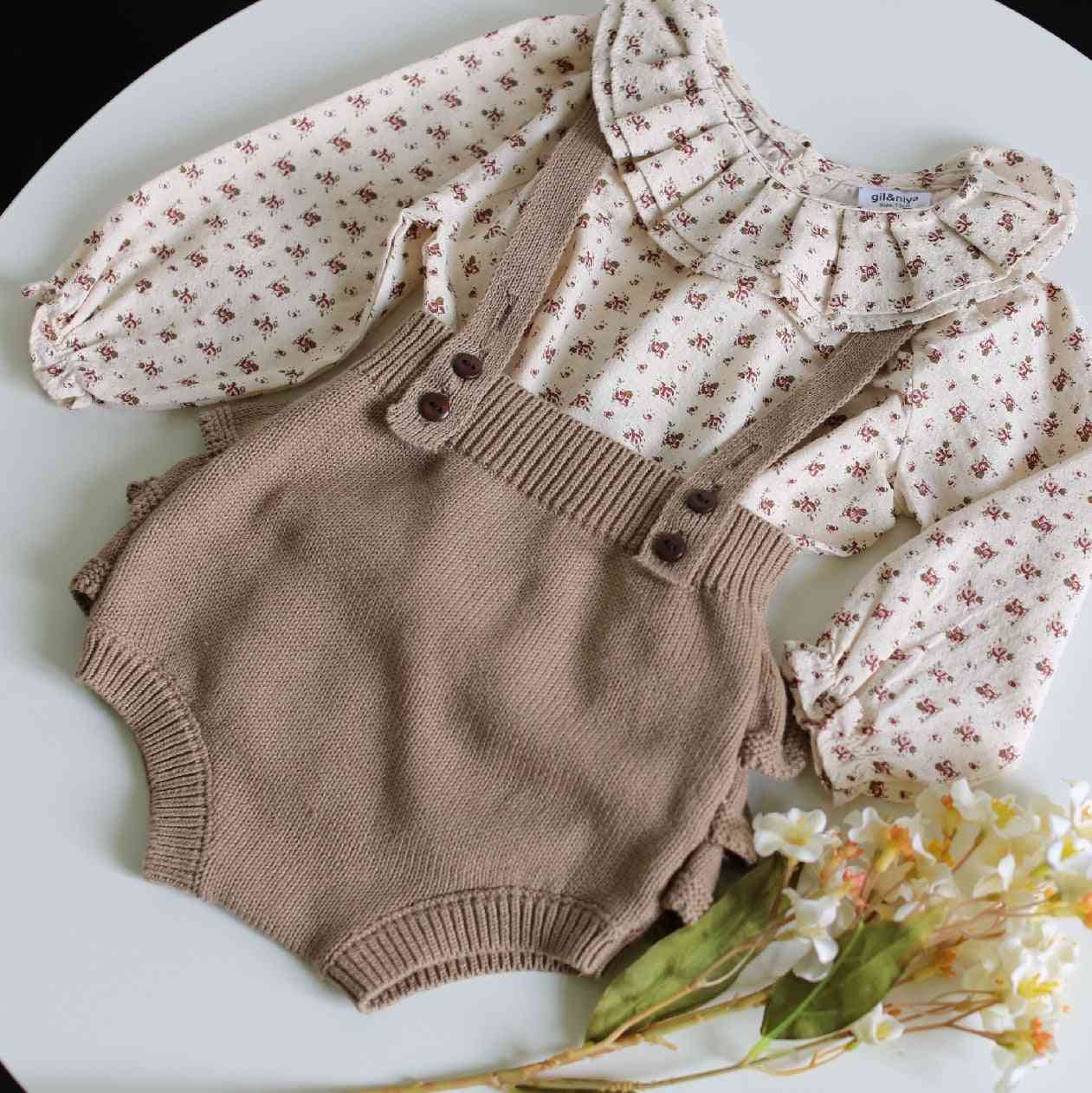 Høst og vinter ny baby onesie dress bukser nyfødte baby klær shorts