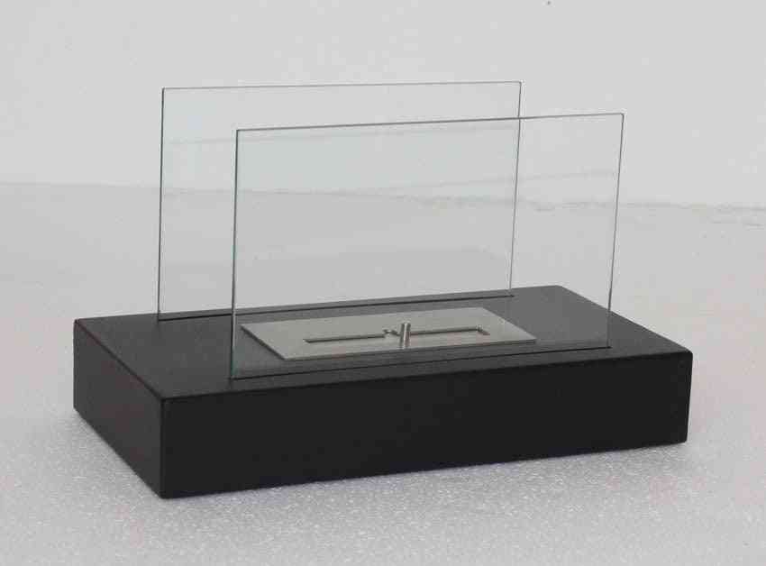 Bio Ethanol Fireplace With Stainless Steel Table
