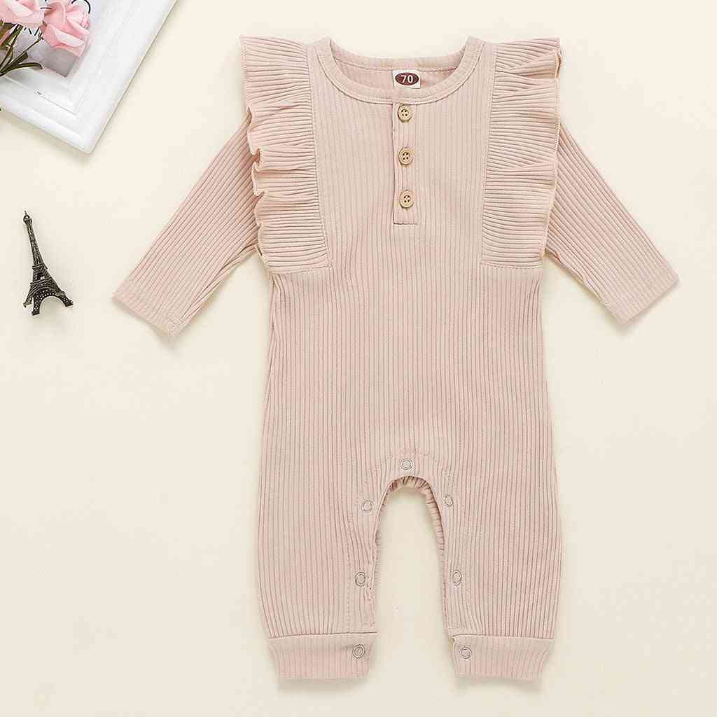 Baby Autumn Winter Clothing Newborn Girl Boy Ribbed Clothes Knitted Cotton Romper Jumpsuit Solid Outfits
