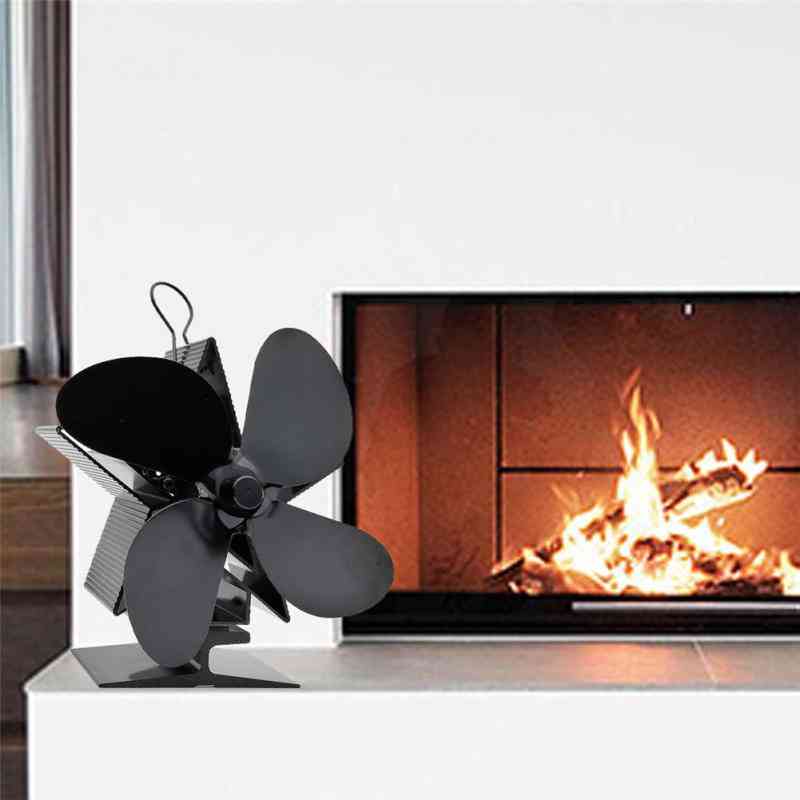 4-blade Eco Friendly Heated Fireplace Fan