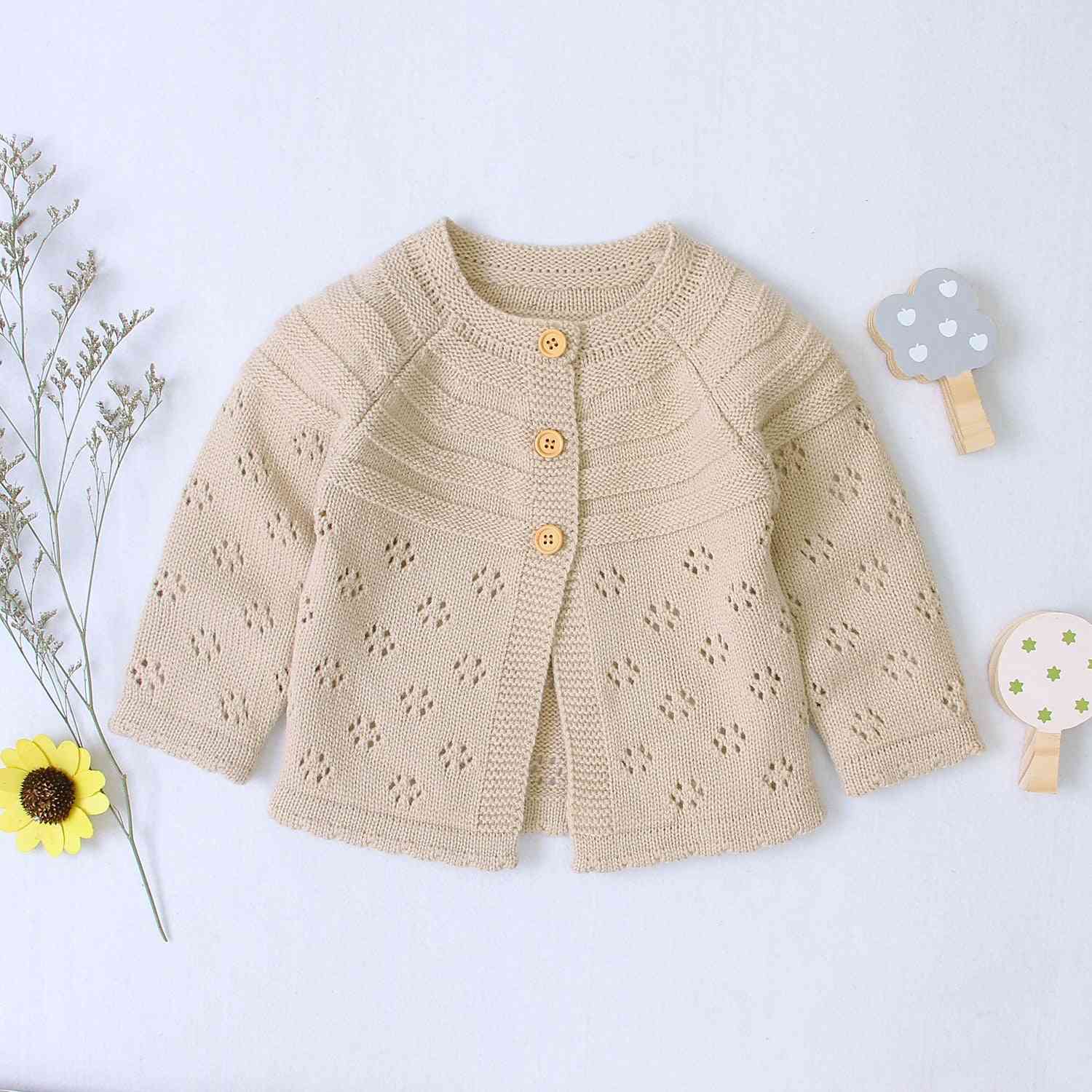 Jesenné zimné detské svetre - dievčatko pevný bavlnený sveter / bunda
