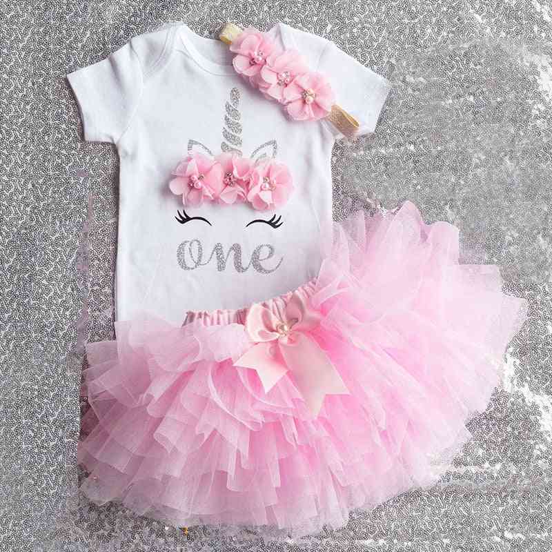 Baby pige første fødselsdag outfit ensemble et år lille pige kjole tøj baby-sommer tøj spædbarn dåb dragter