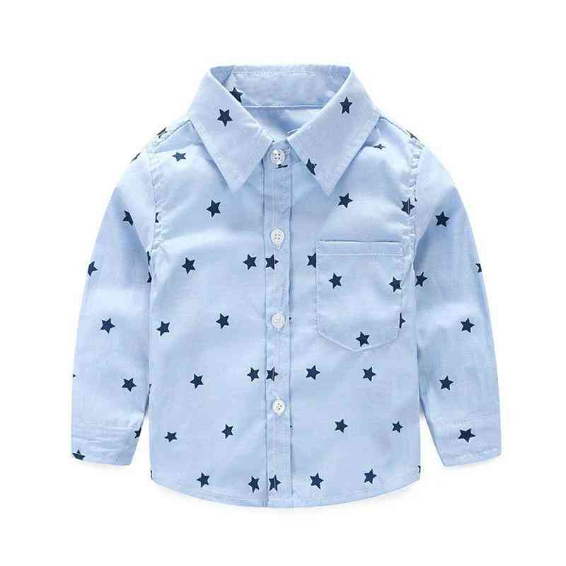 Summer Stars Prints, Casual Long Sleeve Shirts For Infant Baby Boy