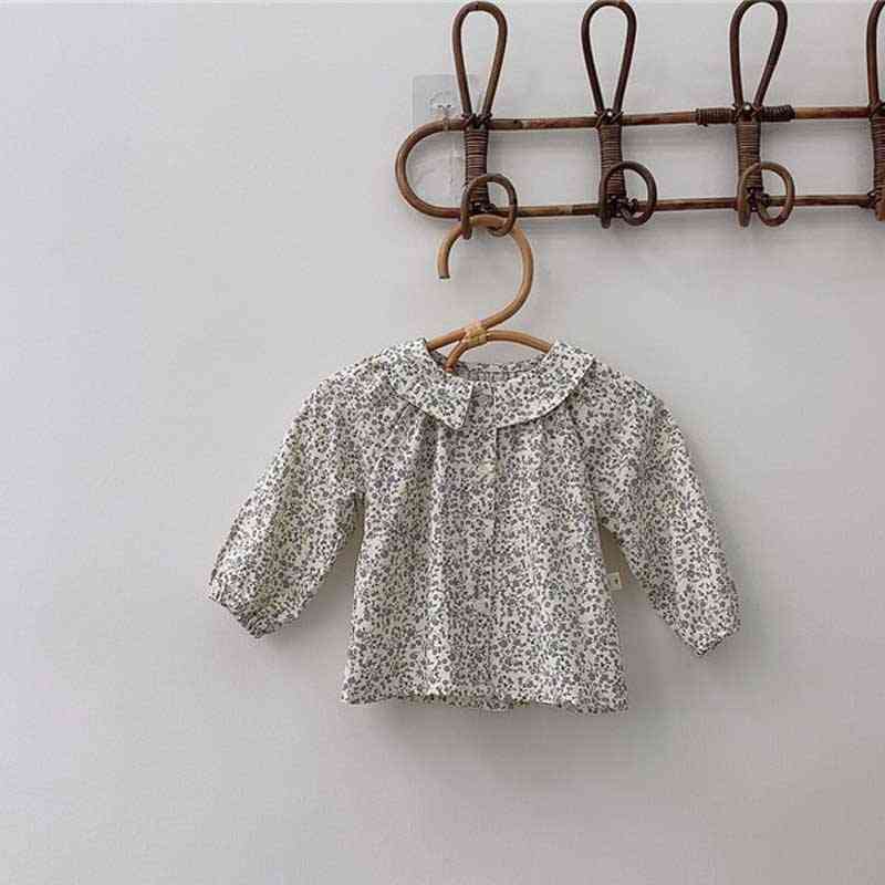 Long Sleeve Open Stitch Ruffle Pattern-printed Shirt For Baby