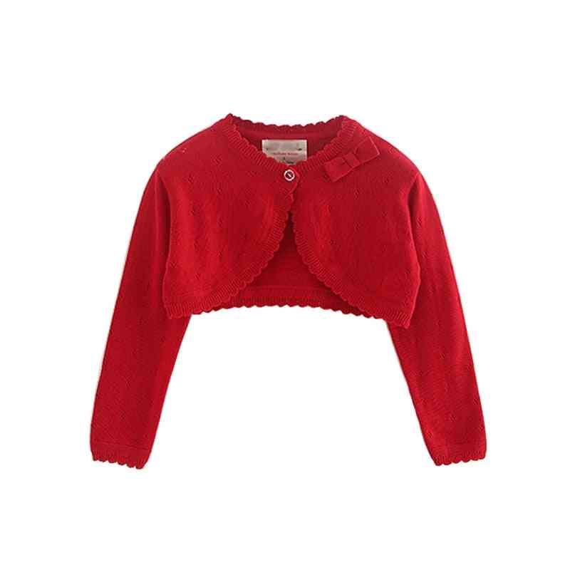 Bogen rot Baby Mädchen Strickjacken Pullover Jacke Mantel von 1 -4 Jahre alten Mantel Schal Babykleidung