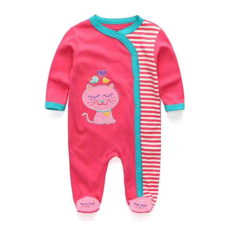 Odzież dla noworodków dla chłopców i dziewczynek, bawełniane piżamy typu romper, zwykłe ubrania z kreskówek