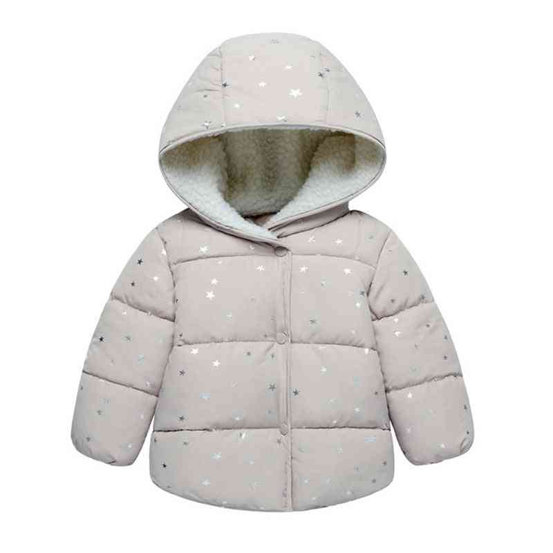 Vinter baby pige, drenge jakker snøredragt frakke, varm fløjl, overtøj - pink-7711 / 9m