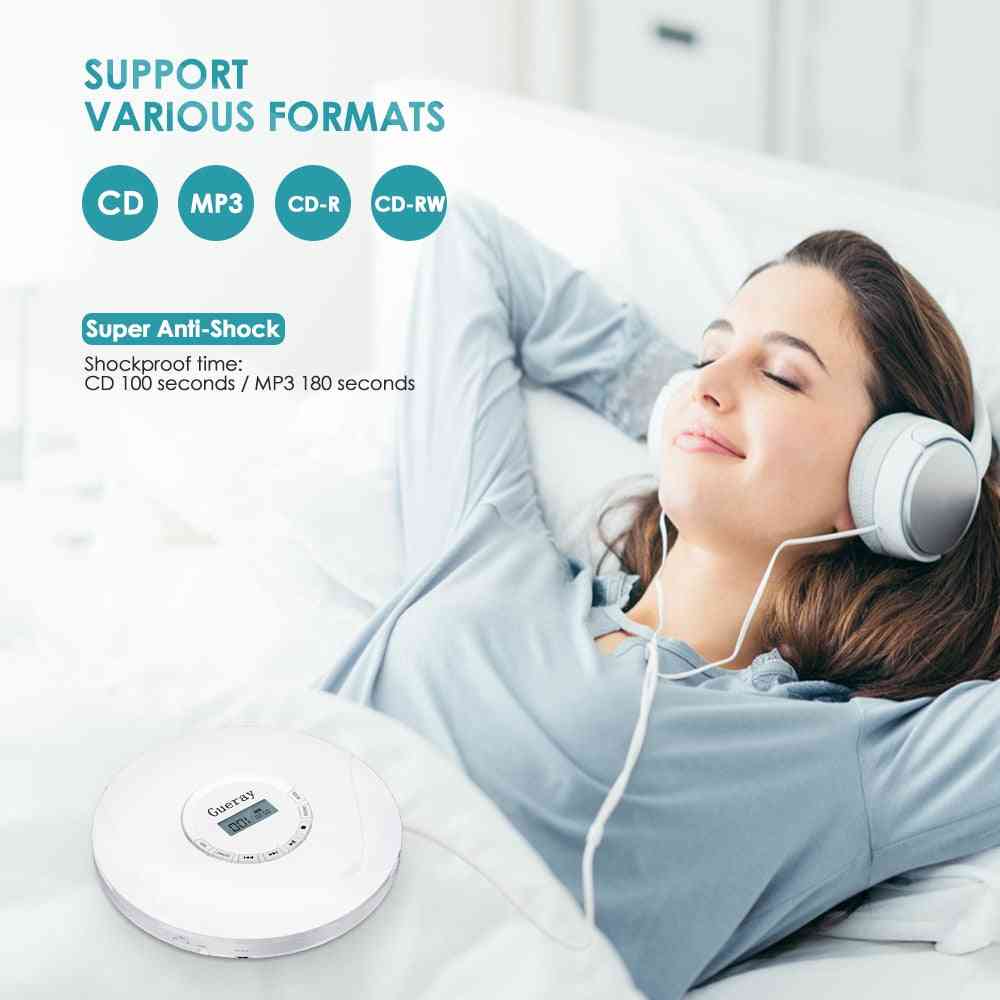 Rechargeable, Built-in Headphones, Hifi Music Walkman - Cd Player With Lcd Display