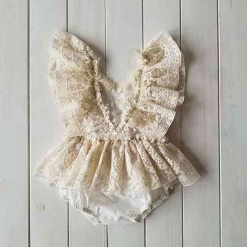 Newborn Baby Girl Flower Lace Romper, Bodysuit / Jumpsuit Tutu Dress