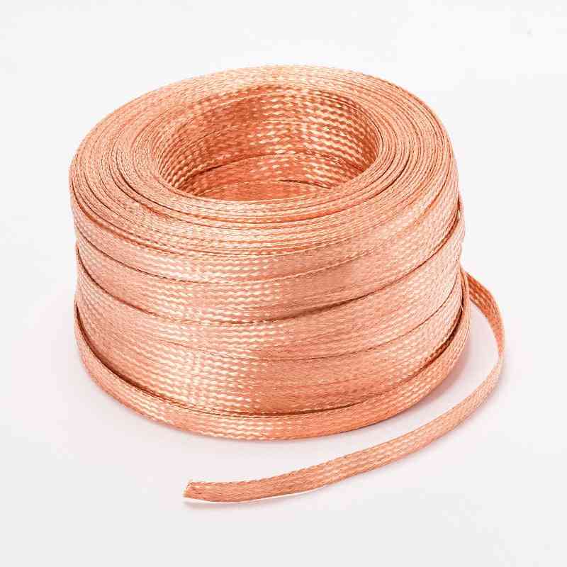 1m Tinned Copper Braided Sleeve Strap Connecting Wire